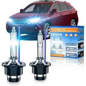 Fit for Lexus 2007-2015 ES350 LS460 GS350 GS450H 2010-2015 RX350 RX450H D4S HID Xenon Headlight Bulbs, Upgraded High Low Beam 35W Bi-Xenon Light Bulb Replace, 8000K White Blue, Pack of 2 in Saudi Arabia
