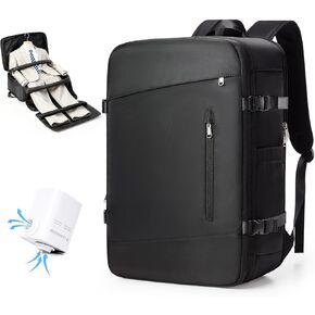 VGCUB Vacuum Backpack Travel with Suit Bag and Air Pump Compression Vacpack Carry on Flight Approved Laptop Daypack Space Saver Garment Bags for Travel Storage with Vacuum System Men Women Black in Saudi Arabia