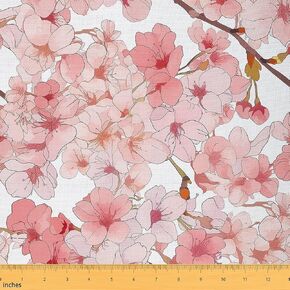 Feelyou 1 Yard Fabric, Light Yellow, Polyester, Floral Pattern, Upholstery Fabric, ，Soft Flannel in Saudi Arabia