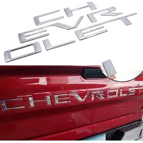 Tailgate Inserts Letters Compatible for 2019-2025 Sverado, 3D Raised & Strong Adhesive Decals Letters (Glossy Chrome) in Saudi Arabia