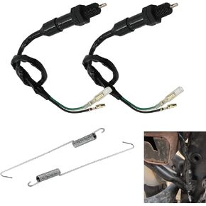2 PCS Motorcycle Rear Brake Light Switches, 2 Wire Motorcycle Switch Spring Kit, Flexible Tail Light Control Assembly Harness, for Motorcycles Dirt Bike ATV (Black) in Saudi Arabia