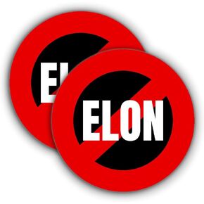 2 pcs Elon Sticker, No Elon Sticker, Musk Tesla Bumper Sticker, 4 Inch Waterproof Vinyl Decal for Car, Truck, Laptop, Window, Tesla Bumper Stickers in Saudi Arabia