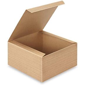 Awe Package 12 Count of Pinstripe Kraft Gift Box - 4x4x2" in Saudi Arabia