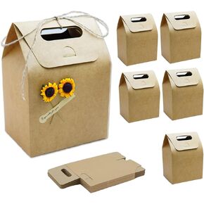 ShF1djx kraft large Paper Gift Boxes – with Jute Twine and Sunflower Decor birthday gifts for women and teacher gifts,Pack some snacks as snack box.5 Pack 6.5×5×6 Inch. in Saudi Arabia