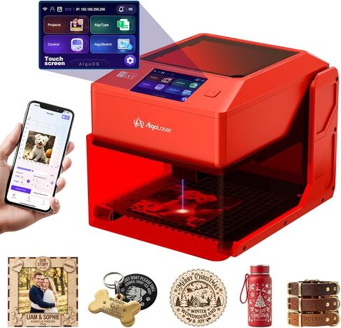 AlgoLaser 3W Portable Laser Engraver - Desktop Laser Engraver Machine with 3.5" Smart Touchscreen & AlgoOS, Beginner-Friendly for DIY Gifts & Small Business, Laser Engraving for Wood, Leather, Glass in Saudi Arabia