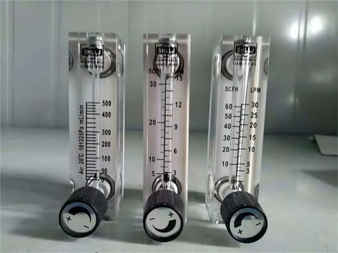 LZM-6T panel type acrylic flowmeter(flow meter) with adjust valve bass fitting Female G1/4" Male M18*1.5 70ml/min 100ml/min(3-30LPM for gas) in Kuwait