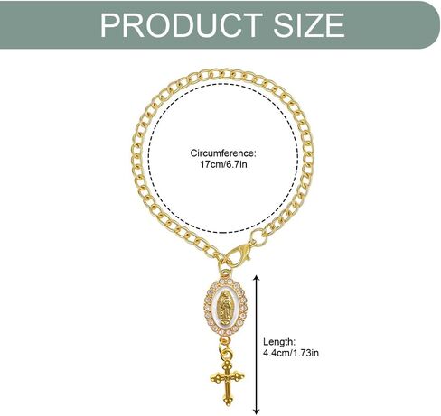 Steering Wheel Rosary Charm Accessory, Steering Wheel Chain, Catholic Hanging Rosary Cross for Car, Car Decoration Accessories Rearview Mirror Hanging Ornament Fit for Women Men (White) in Saudi Arabia