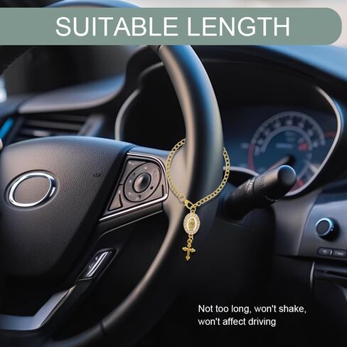 Steering Wheel Rosary Charm Accessory, Steering Wheel Chain, Catholic Hanging Rosary Cross for Car, Car Decoration Accessories Rearview Mirror Hanging Ornament Fit for Women Men (White) in Saudi Arabia