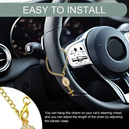 Steering Wheel Rosary Charm Accessory, Steering Wheel Chain, Catholic Hanging Rosary Cross for Car, Car Decoration Accessories Rearview Mirror Hanging Ornament Fit for Women Men (White) in Saudi Arabia