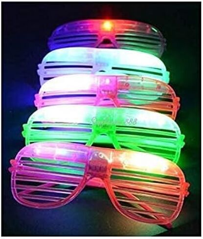 12 pieces Flashing LED Light up Slotted Shutter Sunglasses Shades Party Favors Bag Fillers (12) in Saudi Arabia