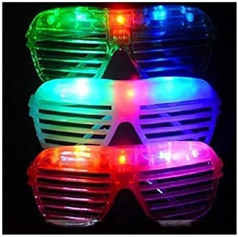 12 pieces Flashing LED Light up Slotted Shutter Sunglasses Shades Party Favors Bag Fillers (12) in Saudi Arabia