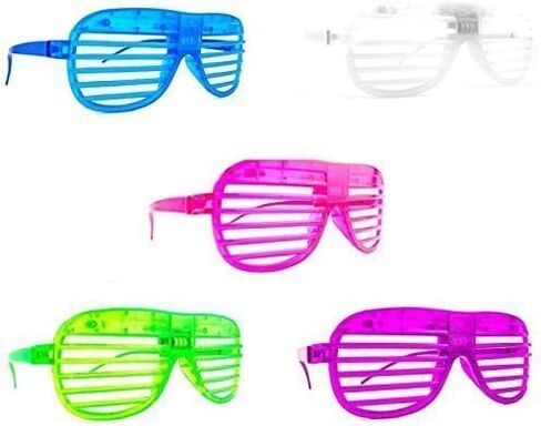 12 pieces Flashing LED Light up Slotted Shutter Sunglasses Shades Party Favors Bag Fillers (12) in Saudi Arabia