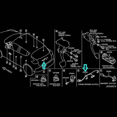 Tailgate Release Switch for Juke 2011-2015, Rear Trunk Lid Button for Replacement, ABS Material, Direct OE 25380-1KA0B in Saudi Arabia