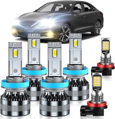 Compatible with 2016-2019 Toyota RAV4 Fog Light Bulbs, High/Low Beam Fog Light Bulbs Combo, 600% Brightness, 6000K White and 3000K Yellow, Pack of 4 in Saudi Arabia