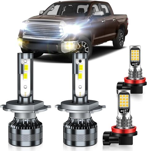 Compatible with 2016-2019 Toyota RAV4 Fog Light Bulbs, High/Low Beam Fog Light Bulbs Combo, 600% Brightness, 6000K White and 3000K Yellow, Pack of 4 in Saudi Arabia