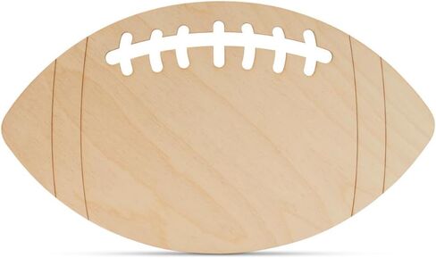 Wooden Football Cutouts, Pack of 1 Unfinished Wood Cutouts for Crafts 13-Inch, Lockers, & Football Party Décor, by Woodpeckers in Kuwait