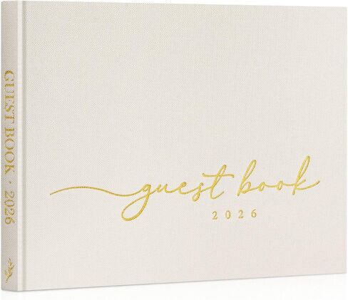 Lanpn Wedding Guest Book 2026 - Linen Hardcover Polaroid Guestbook Wedding Reception for Sign in and Photos - 108 Blank Pages Guest Book for Bridal Shower Baby Shower Wedding Party (Cream) in Saudi Arabia