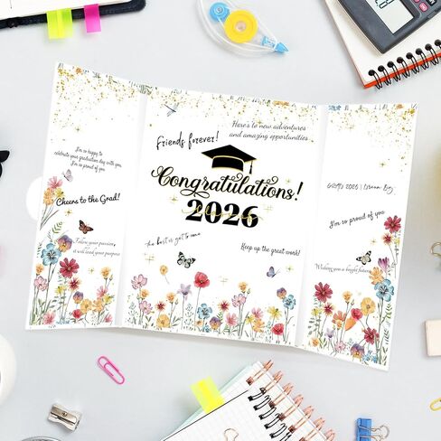 Graduation Guest Book Class of 2026 Wildflower Graduation Signature Book Alternative Sign in Books for Congrats Grad Party Decorations High School College Happy Grad Gift Signing Card Board in Kuwait