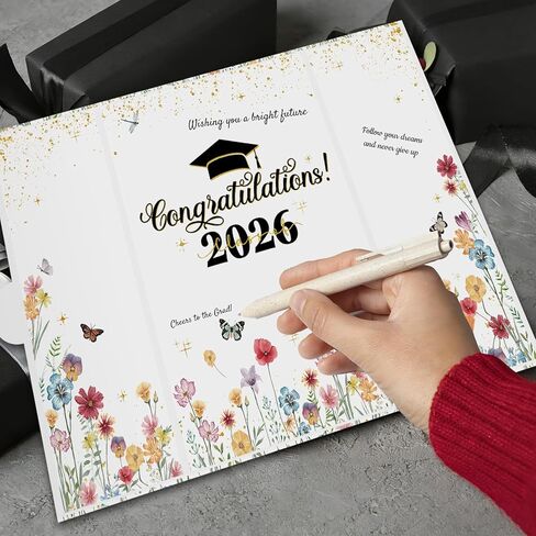 Graduation Guest Book Class of 2026 Wildflower Graduation Signature Book Alternative Sign in Books for Congrats Grad Party Decorations High School College Happy Grad Gift Signing Card Board in Kuwait