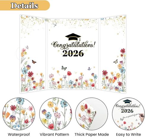 Graduation Guest Book Class of 2026 Wildflower Graduation Signature Book Alternative Sign in Books for Congrats Grad Party Decorations High School College Happy Grad Gift Signing Card Board in Kuwait