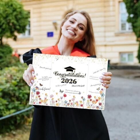 Graduation Guest Book Class of 2026 Wildflower Graduation Signature Book Alternative Sign in Books for Congrats Grad Party Decorations High School College Happy Grad Gift Signing Card Board in Kuwait