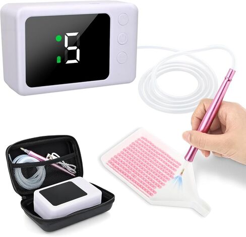 Philorn Electric Diamond Painting Pens, Rechargeable Cordless Diamond Art Pen, 1200mAh, Diamond Art Vacuum Pen with Storage Case, 5 Suction Levels, LED Screen Display, Diamond Art Accessories in Saudi Arabia