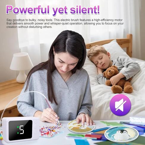 Philorn Electric Diamond Painting Pens, Rechargeable Cordless Diamond Art Pen, 1200mAh, Diamond Art Vacuum Pen with Storage Case, 5 Suction Levels, LED Screen Display, Diamond Art Accessories in Saudi Arabia