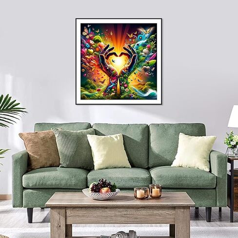 Reluohuo Hands Diamond Painting Kits for Adults, 5D Full Drill Diamond Art Kits for Beginners, DIY Round Gem Art Craft for Home Wall Decor, 12x12 Inch in Saudi Arabia