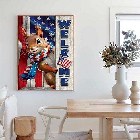 Patriotic Diamond Art Kits for Adults, 5D 4th of July DIY Diamond Painting Kits for Beginner, Independence Day Diamond Dots Full Drill Crafts for Home Wall Decor for Teens BoysGirls12x16in in Saudi Arabia