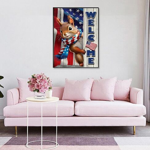 Patriotic Diamond Art Kits for Adults, 5D 4th of July DIY Diamond Painting Kits for Beginner, Independence Day Diamond Dots Full Drill Crafts for Home Wall Decor for Teens BoysGirls12x16in in Saudi Arabia