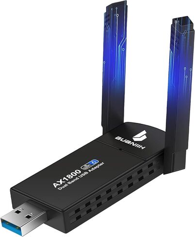 WiFi USB Adapter for PC,USB WiFi Adapter for Desktop PC,1800Mbps Dual Band 2.4G &5G,Dual 5dBi Antennas High Gain 802.11AC,Stable Transmission,Smoother Online Videos&Games,Supports Win 7/8/8.1/10/11 in Saudi Arabia