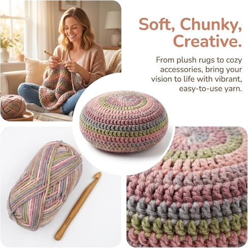 5pcs Blend Yarn, Multi-Color Gradient, Self-Striping, Yarn for Knitting & Crochet, Ideal for Sweaters, Scarves, Hats, Gloves, Pants & Knee Pads in Kuwait