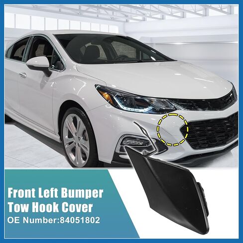 Unpainted Front Right Bumper Tow Hook Cover for Chevrolet Cruze L LS LT 2016-2018 Front Bumper Tow Hook Eye Cap No.84051802 Black Item Replacement in Kuwait