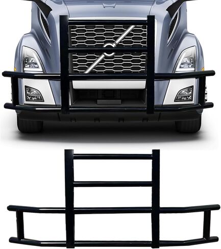 Deer Guard Compatible with Volvo VN/VNL 2018-2023, Deer Bumper Guard w/Bracket 304 Stainless Steel Large Front Deer Guard Bumper (Style 1), Chrome in Saudi Arabia
