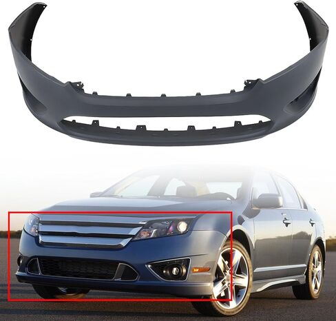 Plastics Front Bumper Cover Primed Replacement for 2010-2012 Fusion AE5Z17D957BAPTM FO1000650 in Kuwait