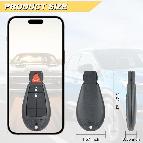 Vurkcy Key Fob Replacement for 2009-2012 Dodge Ram 1500/2500/3500 Journey/ 08-13 Charger Durango Grand Cherokee/ 08-16 Chrysler Town Country Car Keyless Entry Remote Control, M3N5WY783X, 3-Btn in Kuwait