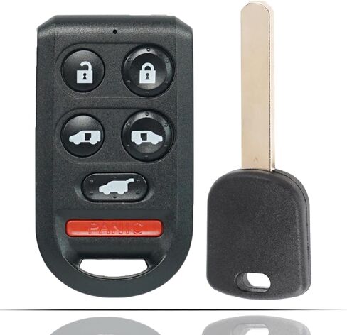 طقم استبدال مفتاح MechanMagic يناسب Honda Odyssey 2005 2006 2007 2008 2009 2010 جهاز التحكم عن بعد مع مفتاح إشعال جهاز الإرسال والاستقبال غير المقطوع (HO03PT) معرف لجنة الاتصالات الفيدرالية: OUCG8D-399H-A 6 أزرار in Kuwait