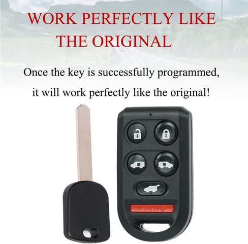 طقم استبدال مفتاح MechanMagic يناسب Honda Odyssey 2005 2006 2007 2008 2009 2010 جهاز التحكم عن بعد مع مفتاح إشعال جهاز الإرسال والاستقبال غير المقطوع (HO03PT) معرف لجنة الاتصالات الفيدرالية: OUCG8D-399H-A 6 أزرار in Kuwait