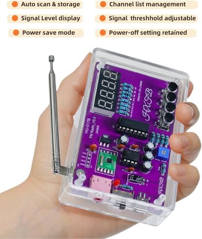 FM Radio Kit DIY Soldering Practice Kit with RDA5807 Module Auto Scan Store LCD Display Type-C for Beginners Adults in Saudi Arabia