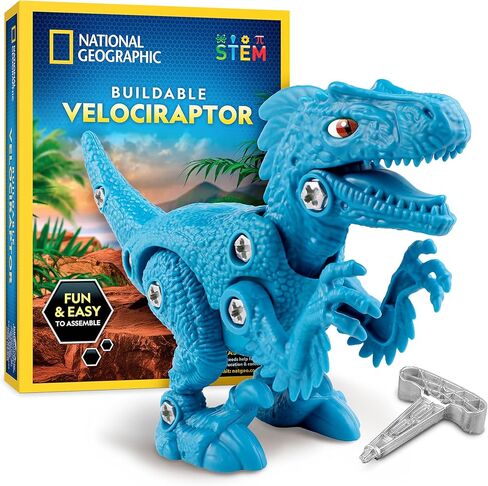 National Geographic Buildable Velociraptor Dinosaur Toys for 3 4 5 6 7 Year Old Boys & Girls, Take Apart Dinosaur Construction Building Toy, STEM Learning Toy Birthday for Kids Ages 4–8 in Kuwait