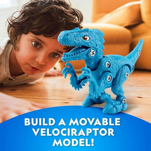 National Geographic Buildable Velociraptor Dinosaur Toys for 3 4 5 6 7 Year Old Boys & Girls, Take Apart Dinosaur Construction Building Toy, STEM Learning Toy Birthday for Kids Ages 4–8 in Kuwait