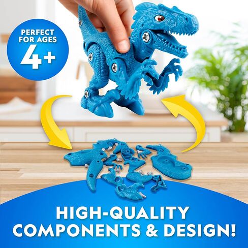 National Geographic Buildable Velociraptor Dinosaur Toys for 3 4 5 6 7 Year Old Boys & Girls, Take Apart Dinosaur Construction Building Toy, STEM Learning Toy Birthday for Kids Ages 4–8 in Kuwait