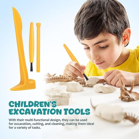 Garneck 30Pcs Digging Tools for Kids: Dinosaur Excavation Kit with Hammers Chisels Brushes 10 Each for Dig Eggs Gem Mining Science Toys Classroom Party Sandbox Play in Kuwait