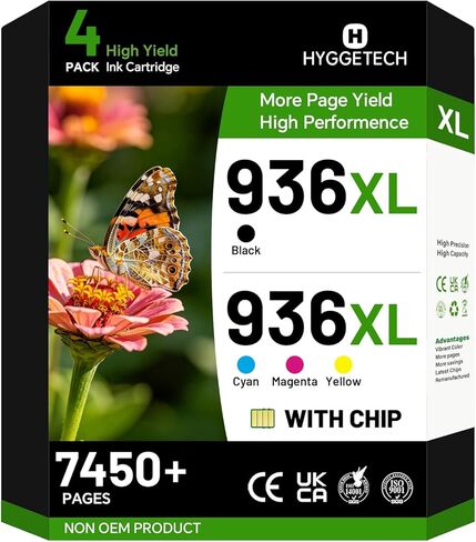 936XL Ink Cartridges Combo Pack Replacement for HP 936XL Ink Cartridges 936e 936 Ink Cartridges for HP Printers OfficeJet Pro 9110 9120 9122 9125 9128 9130 9135 9730 in Saudi Arabia
