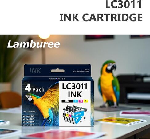 LC3011 Ink Cartridges Replacement for Brother LC3011 LC3011BK LC3011C LC3011M LC3011Y Work for MFC-J491DW MFC-J497DW MFC-J690DW MFC-J895DW Printers (4 Pack) in Saudi Arabia