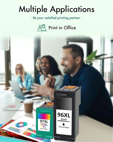 96XL 97XL Ink Cartridges Black Color Combo Pack (2-Pack 1Black/1Tri-Color) Replacement for HP 96 97 XL Ink Cartridges for Officejet 7310 7210 7410 Deskjet 6940 6980 5940 PhotoSmart 8050 8450 Printers in Kuwait