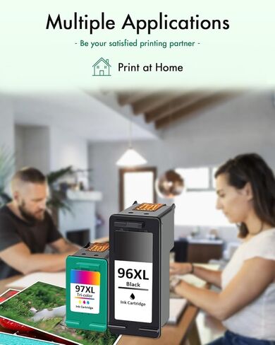 96XL 97XL Ink Cartridges Black Color Combo Pack (2-Pack 1Black/1Tri-Color) Replacement for HP 96 97 XL Ink Cartridges for Officejet 7310 7210 7410 Deskjet 6940 6980 5940 PhotoSmart 8050 8450 Printers in Kuwait
