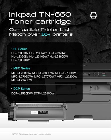 TN660 Toner Cartridge High Yield Replacement Compatible for Brother TN 660 TN-660 TN630 to use with HL-L2380DW HL-L2360DW MFC-L2700DW MFC-L2740DW HL-L2340DW DCP-L2540DW Printer Black 4 Pack in Saudi Arabia