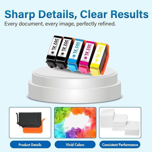 Remanufactured Replacement for 302XL XP-6100 Ink Cartridges Multipack for Epson Printer Expression Premium XP6100 XP-6000 XP 6100 6000 5 Pack (Photo Black/B/C/M/Y) in Saudi Arabia