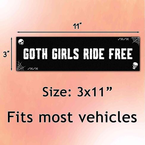 Goth Girls Ride Free Funny Bumper Sticker Vinyl Weather-Resistance Funny Bumper Sticker for Cars, Trucks in Saudi Arabia